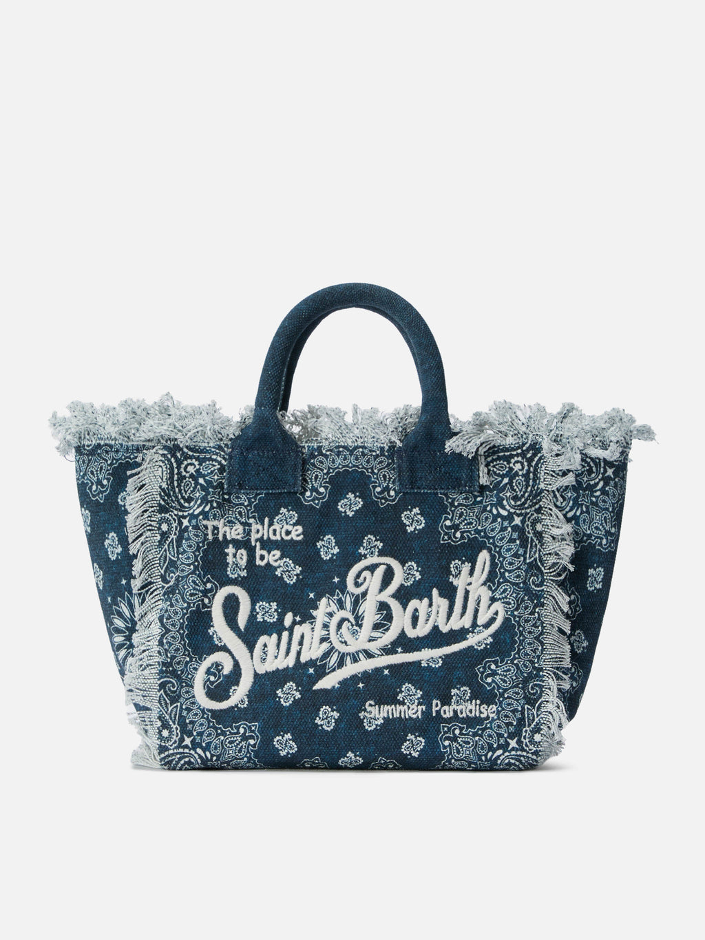 Bolso Colette en lona azul con estampado de bandana