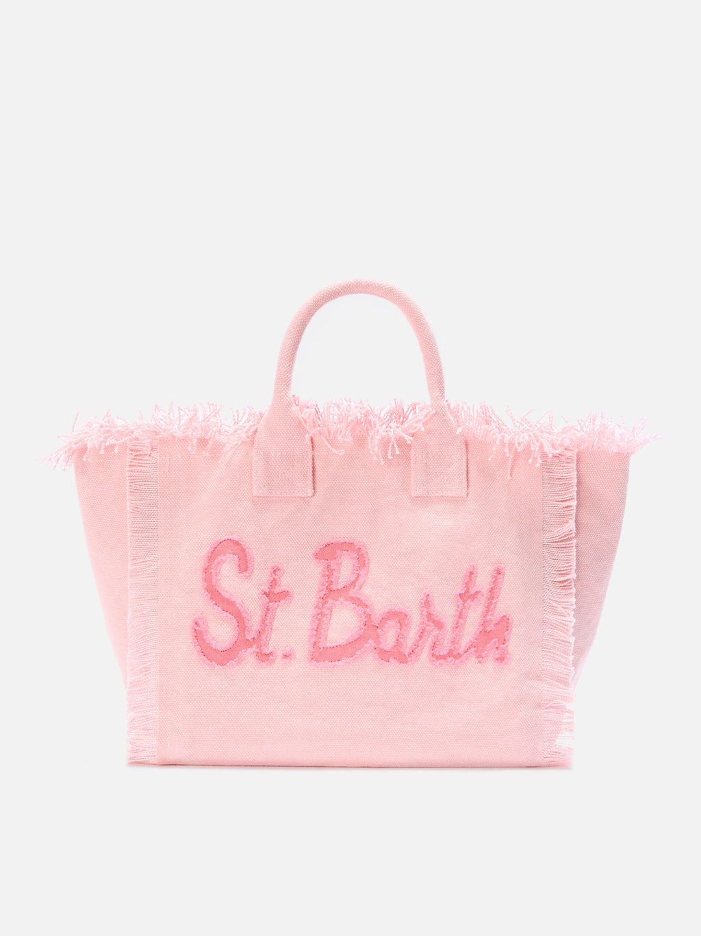 Bolso Colette de lona con parche de logotipo en tela rosa
