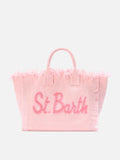Bolso Colette de lona con parche de logotipo en tela rosa