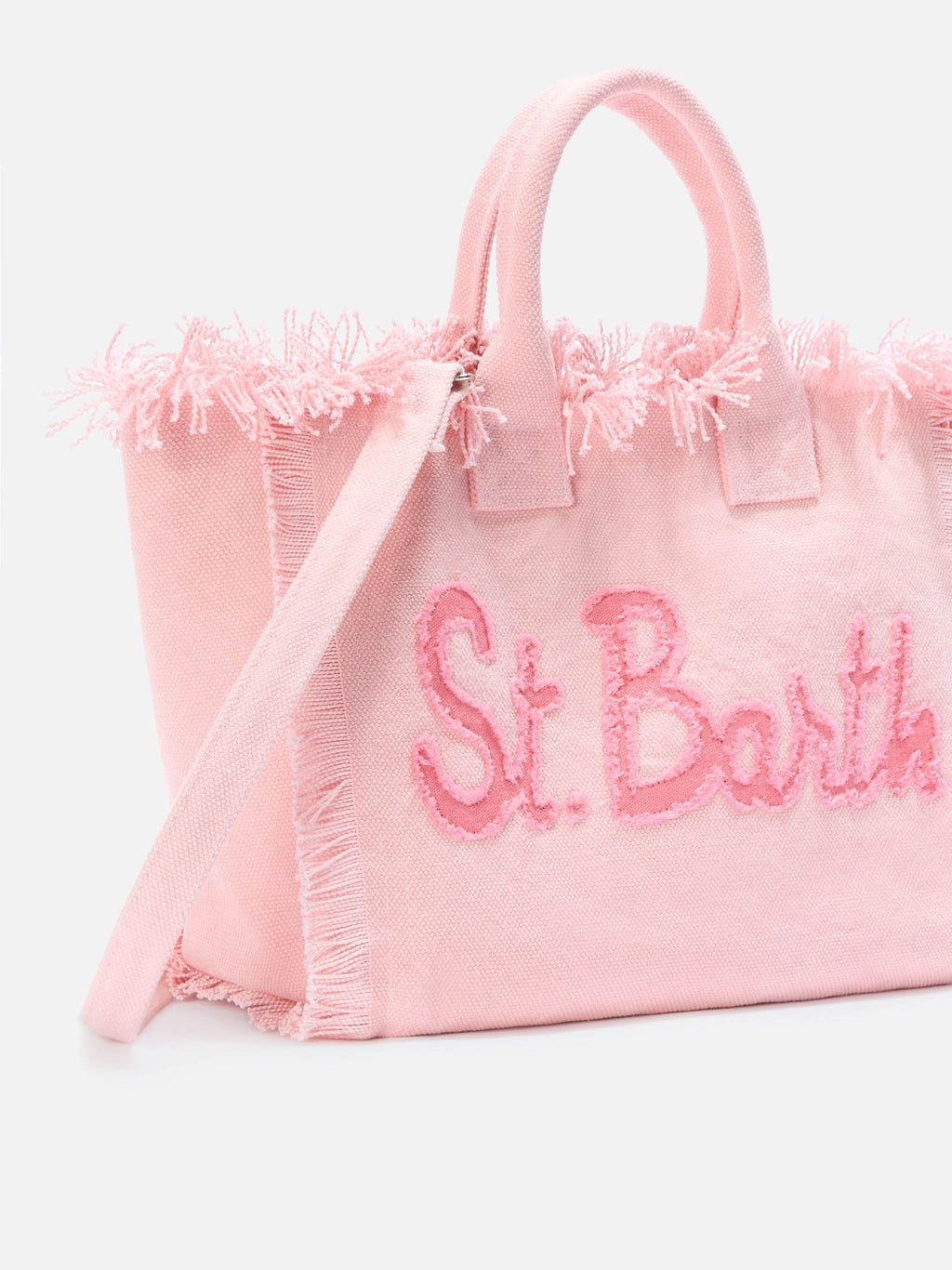 Bolso Colette de lona con parche de logotipo en tela rosa