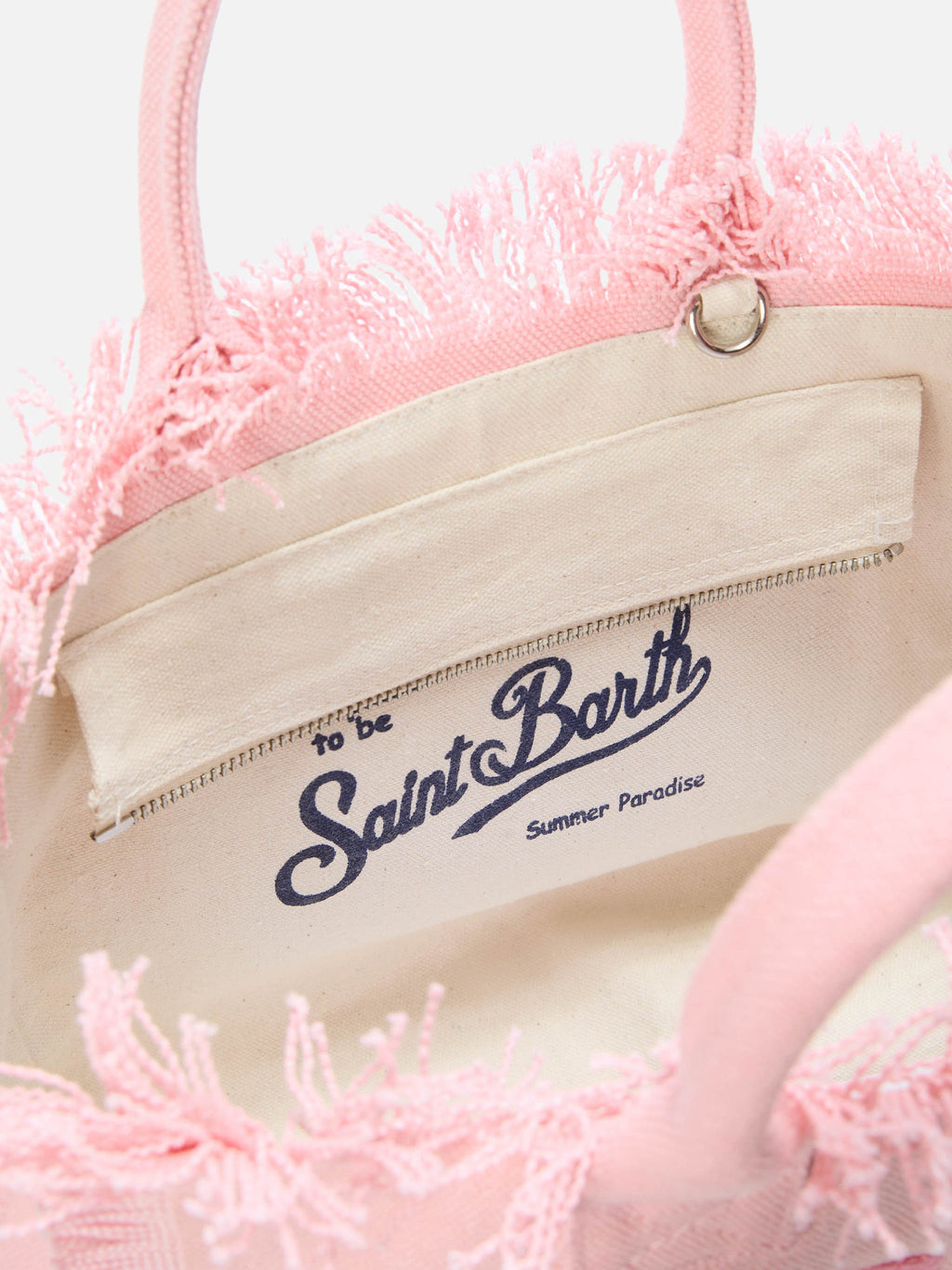Bolso Colette de lona con parche de logotipo en tela rosa