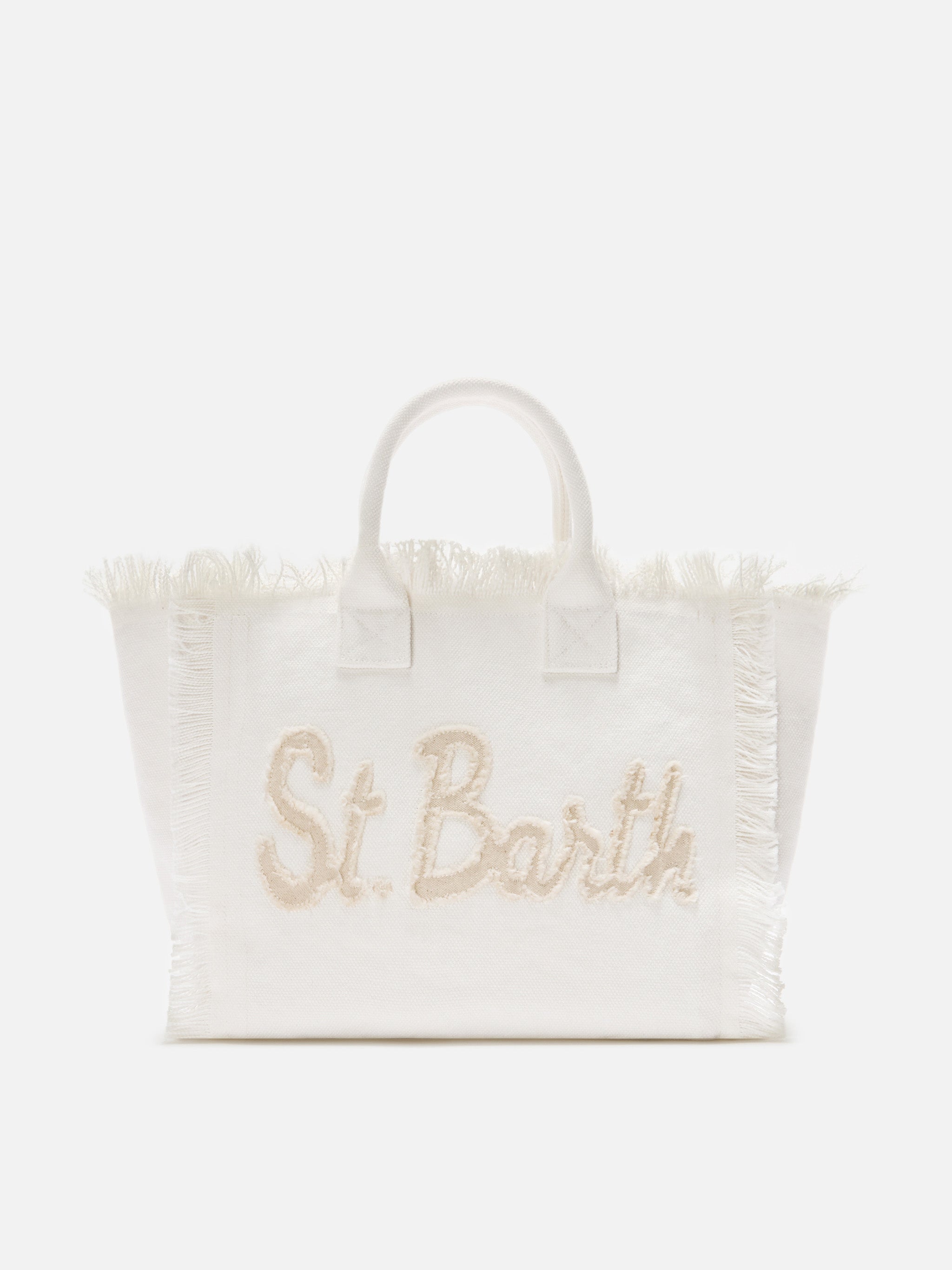 Bolso Colette de lona con parche de logotipo en tela blanca