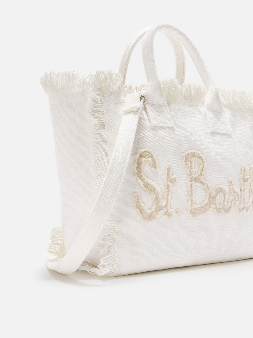 Bolso Colette de lona con parche de logotipo en tela blanca