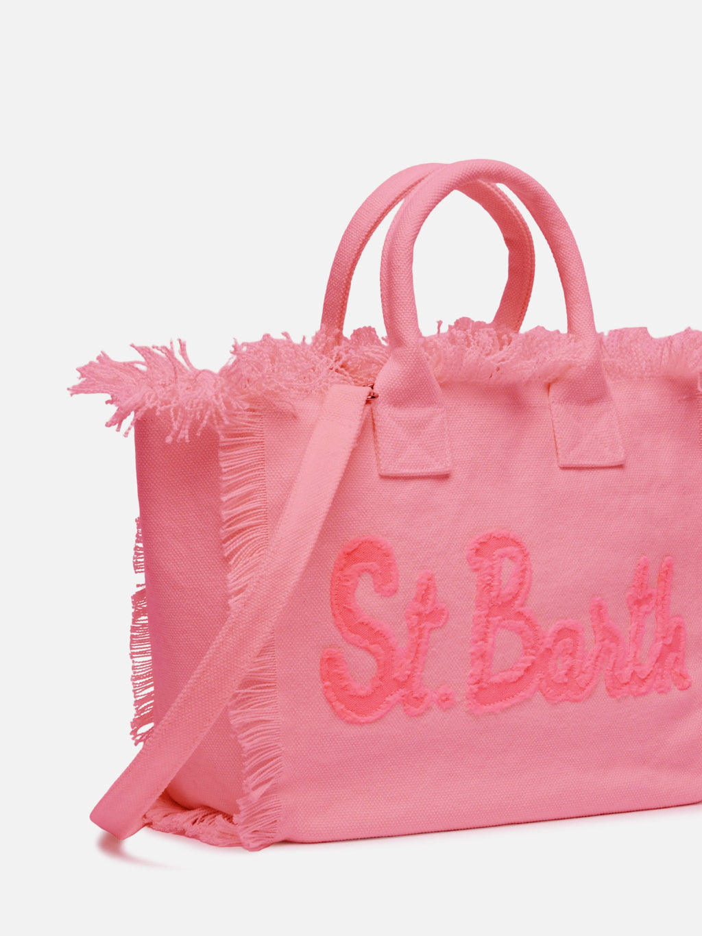 Bolso Colette de lona de algodón rosa con parche logotipo