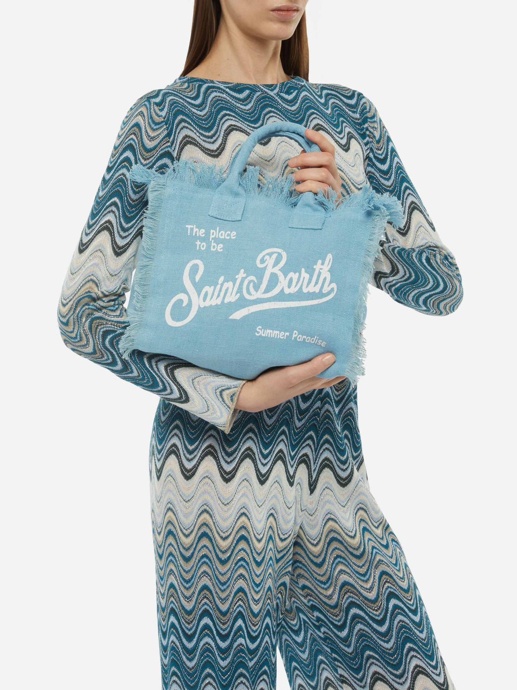 Bolso Colette de 100% lino azul