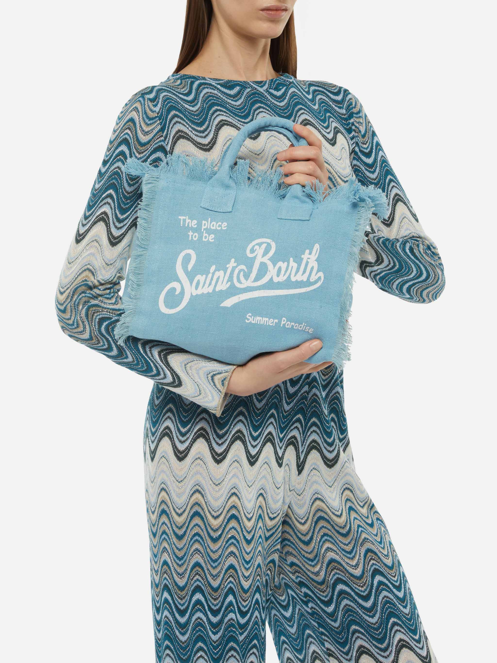 Bolso Colette de 100% lino azul