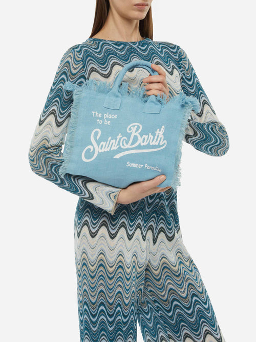 Bolso Colette de 100% lino azul