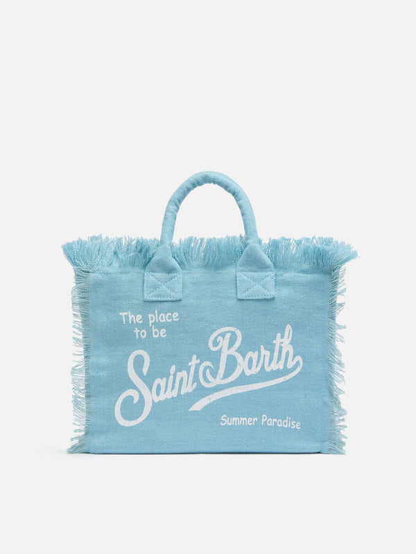 Bolso Colette de 100% lino azul