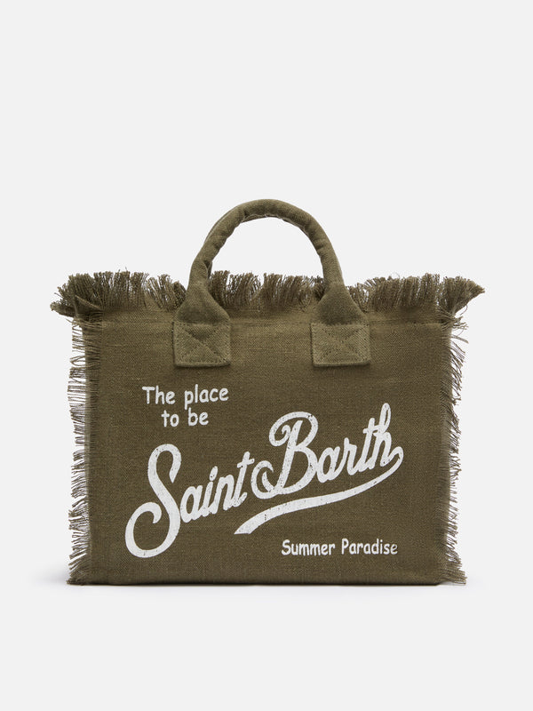 Bolso Colette en 100% lino verde militar