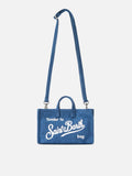 Bolso para teléfono micro en tejido denim con logotipo en contraste