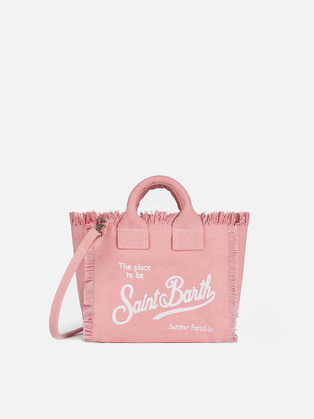 Bolsa mini Vanity de lona de algodón rosa