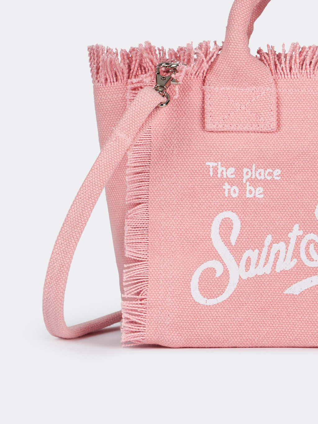 Bolsa mini Vanity de lona de algodón rosa