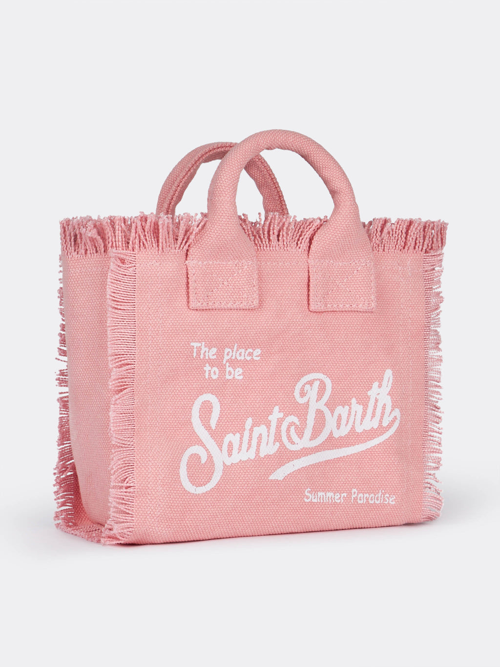 Bolsa mini Vanity de lona de algodón rosa