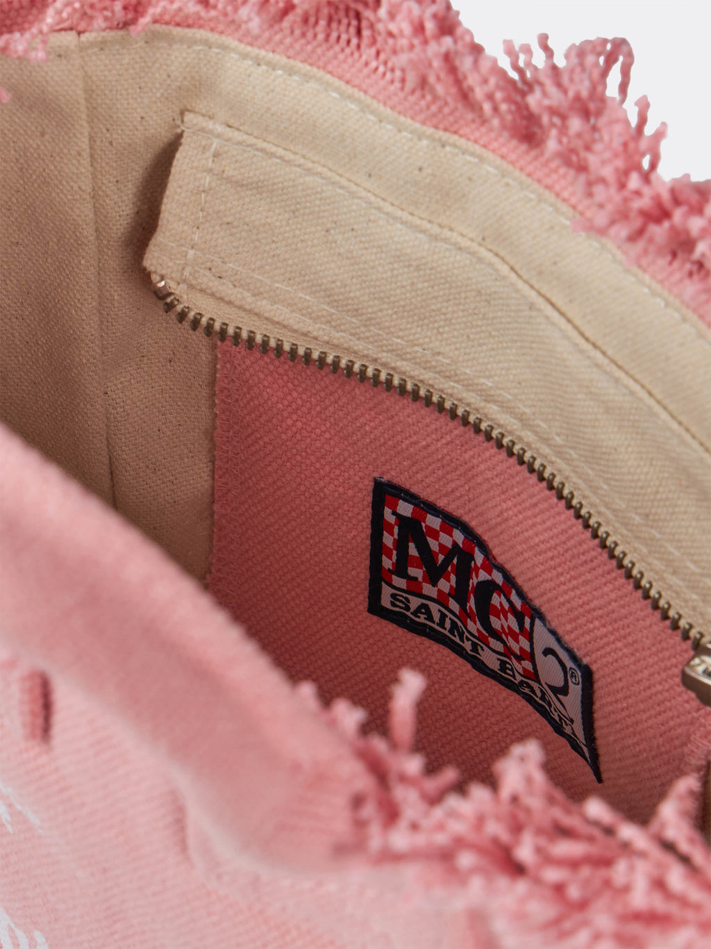 Bolsa mini Vanity de lona de algodón rosa