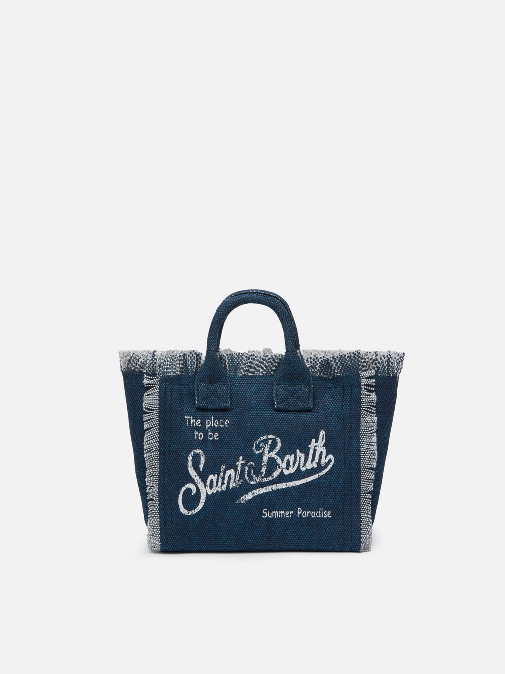 Bolso Mini Vanity en lona de algodón índigo