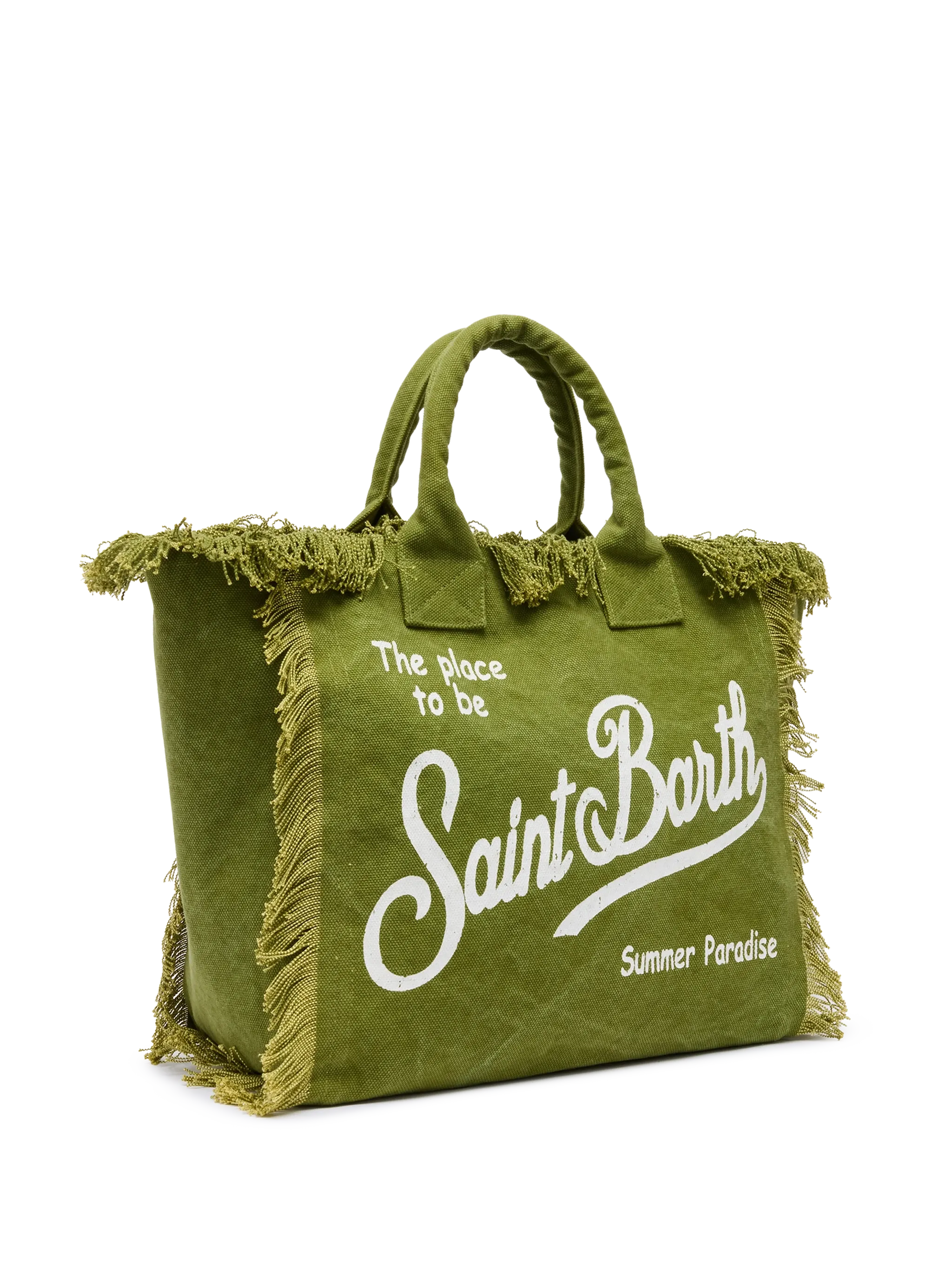 Bolso de hombro Vanity en lona de algodón verde militar