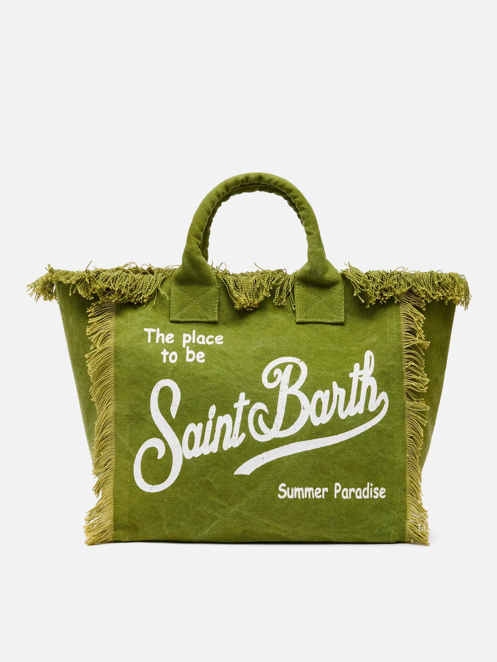 Bolso de hombro Vanity en lona de algodón verde militar