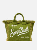 Bolso de hombro Vanity en lona de algodón verde militar
