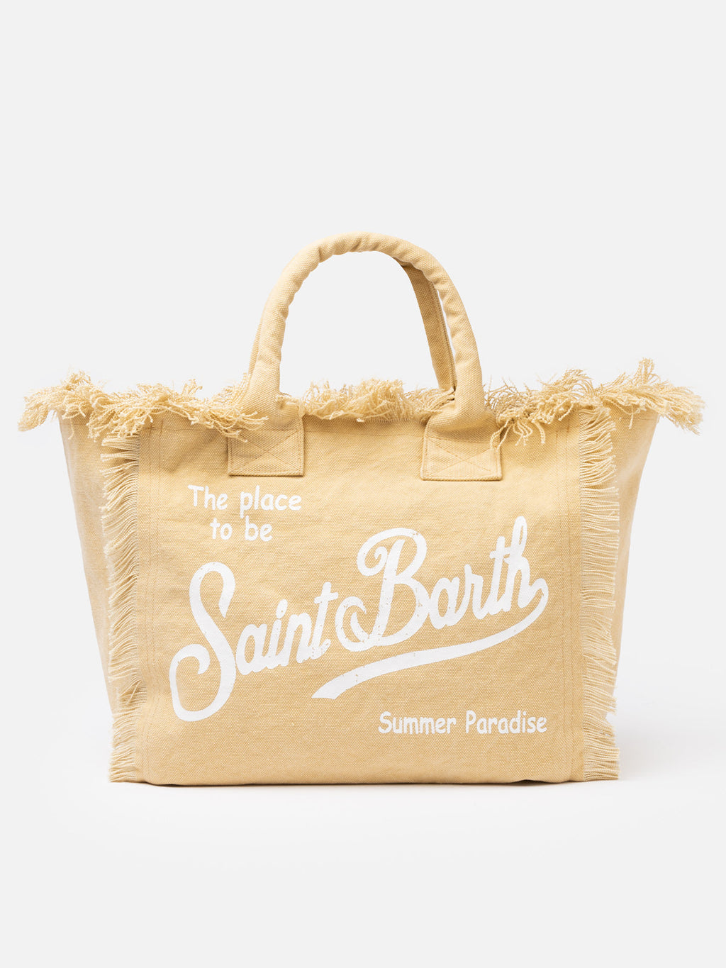 Bolso de hombro Vanity en lona de algodón beige