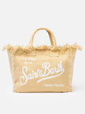 Bolso de hombro Vanity en lona de algodón beige