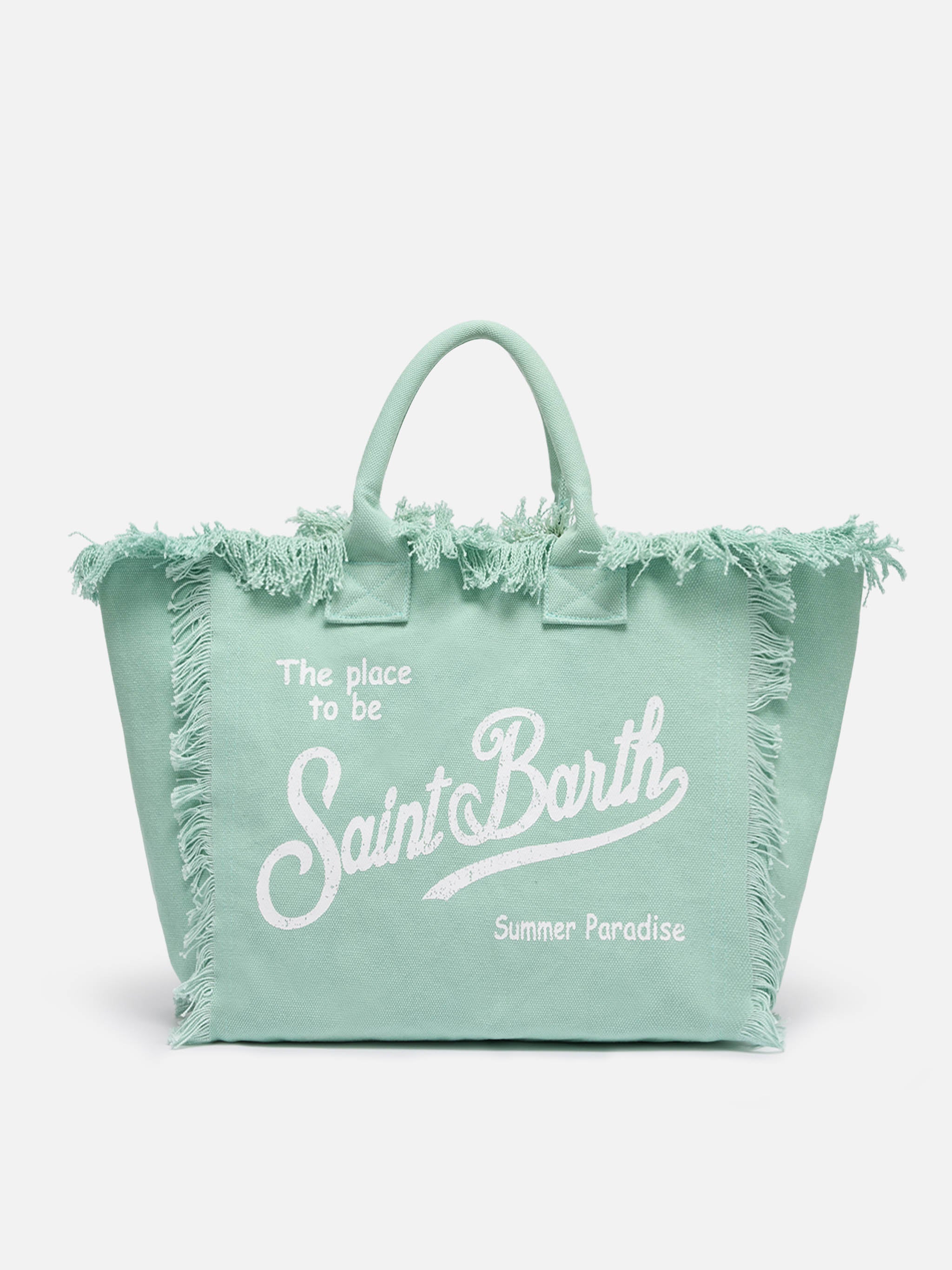 Bolso de hombro Vanity en lona de algodón verde salvia