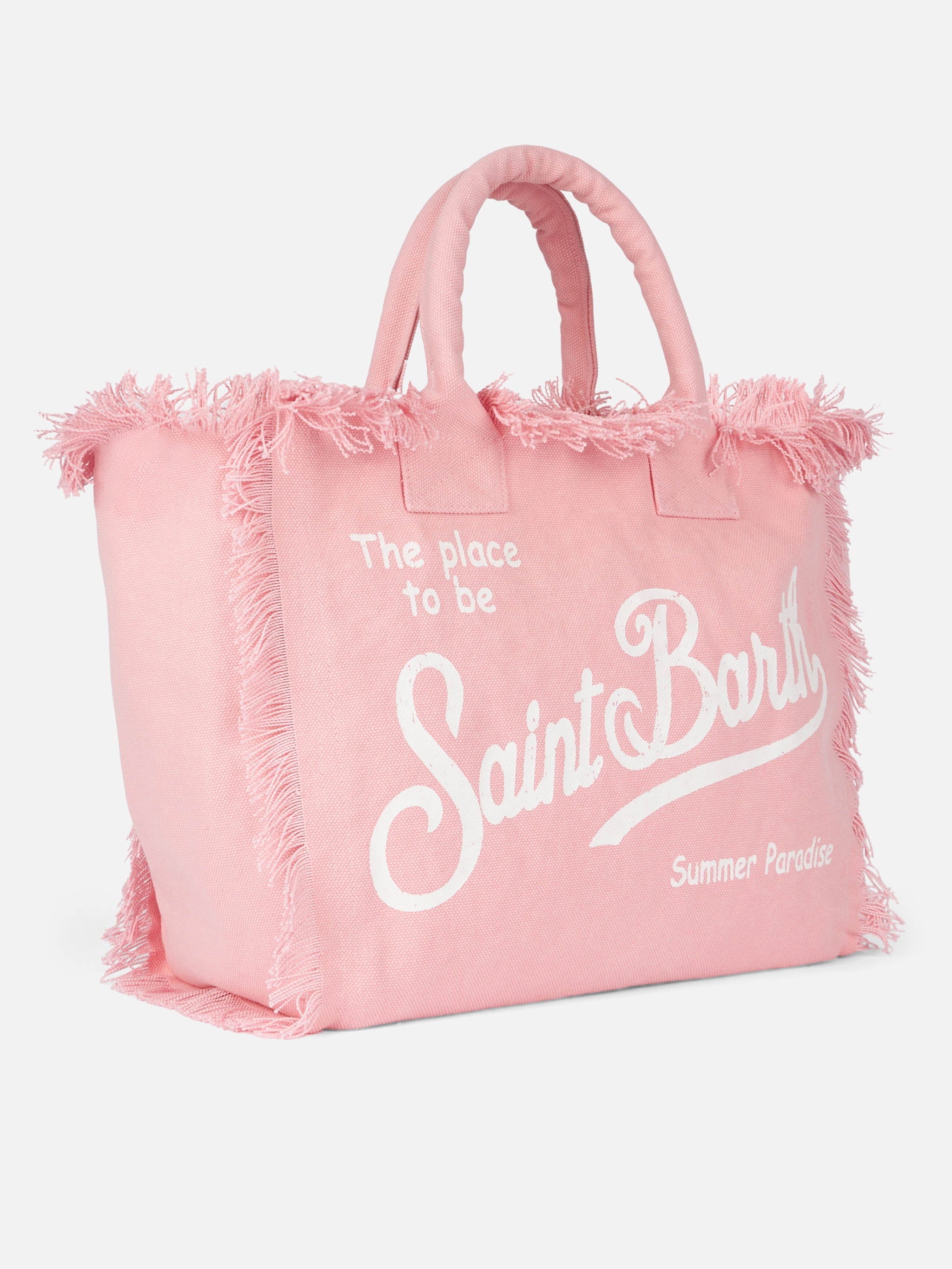 Bolso de hombro Vanity de lona de algodón rosa