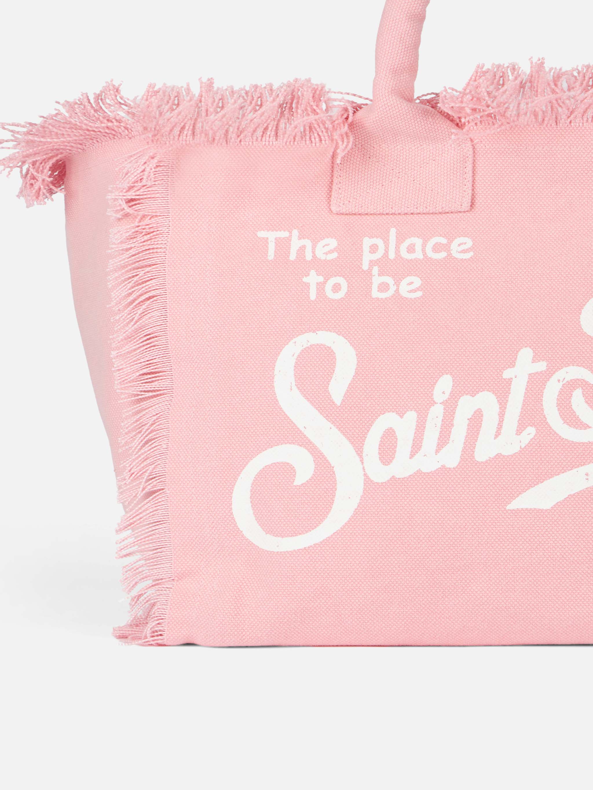 Bolso de hombro Vanity de lona de algodón rosa