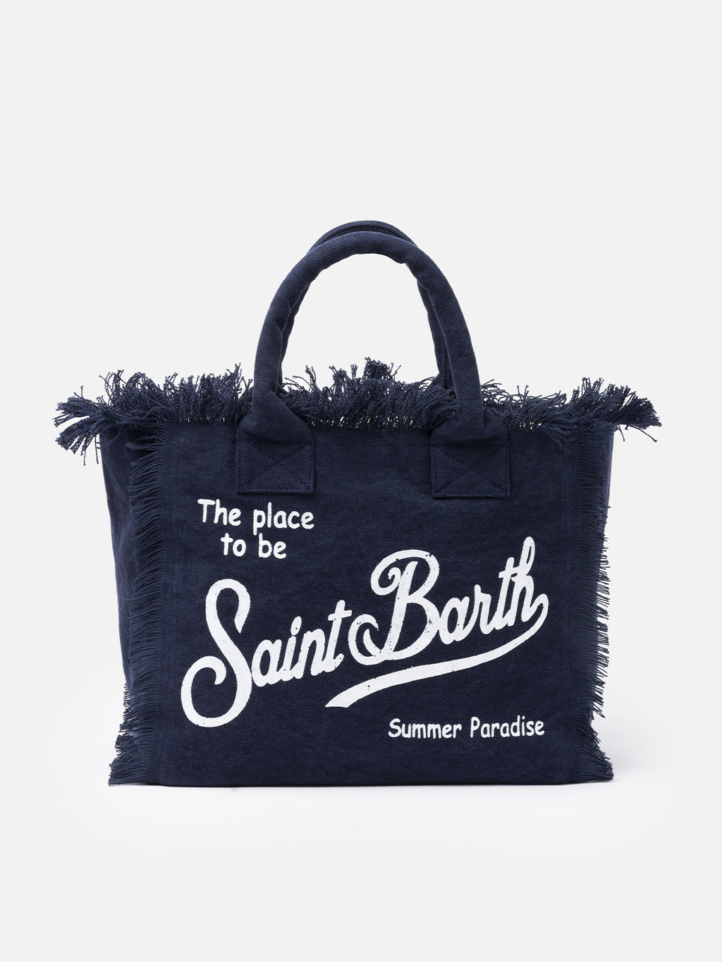 Bolso de hombro Vanity en lona de algodón azul marino