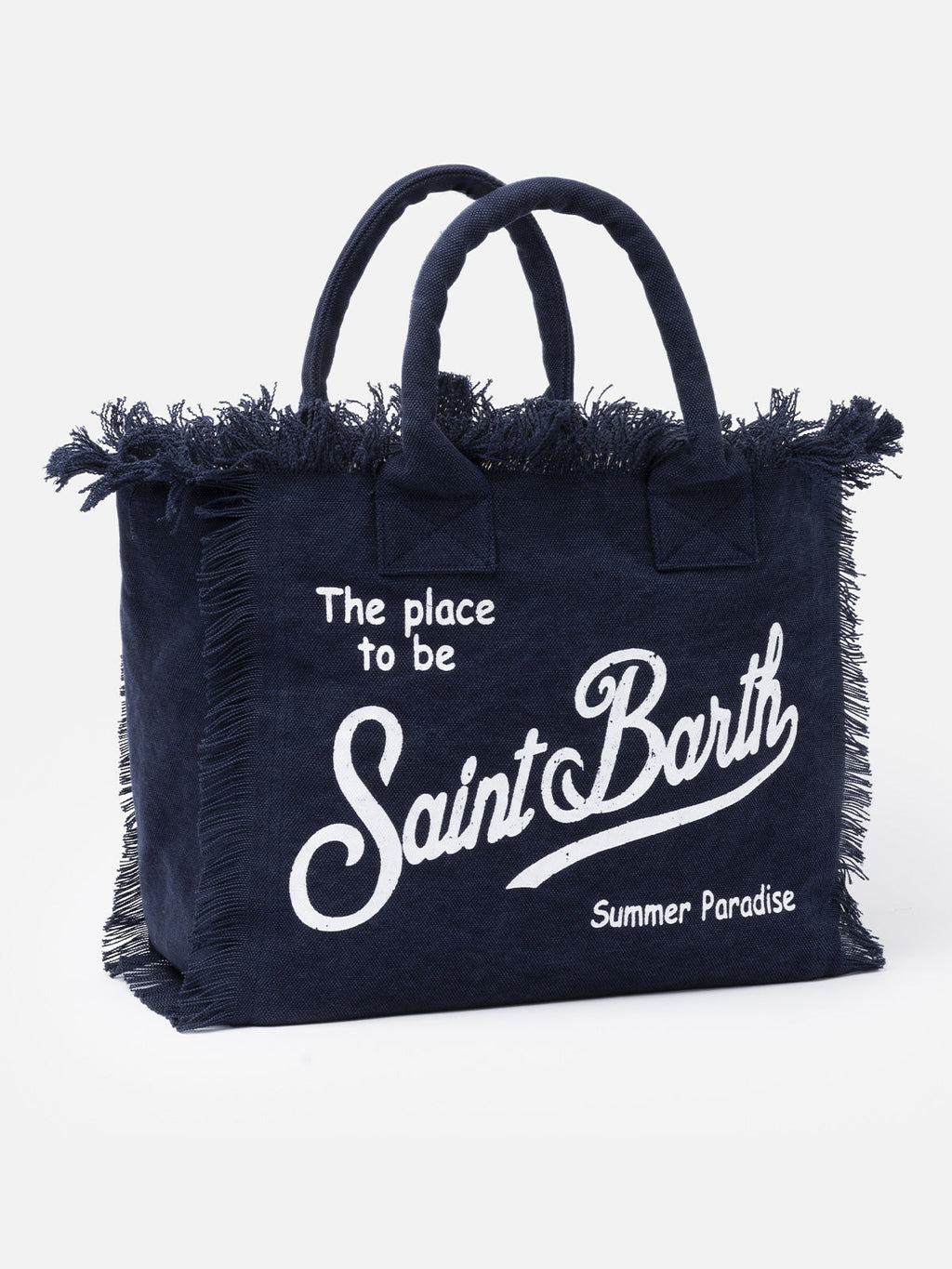 Bolso de hombro Vanity en lona de algodón azul marino