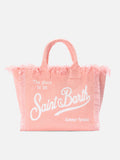 Bolso Vanity talla regular naranja de lona con flecos