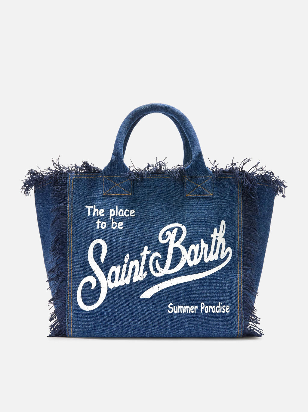 Bolso Vanity de talla regular en denim lavado oscuro