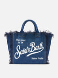 Bolso Vanity de talla regular en denim lavado oscuro