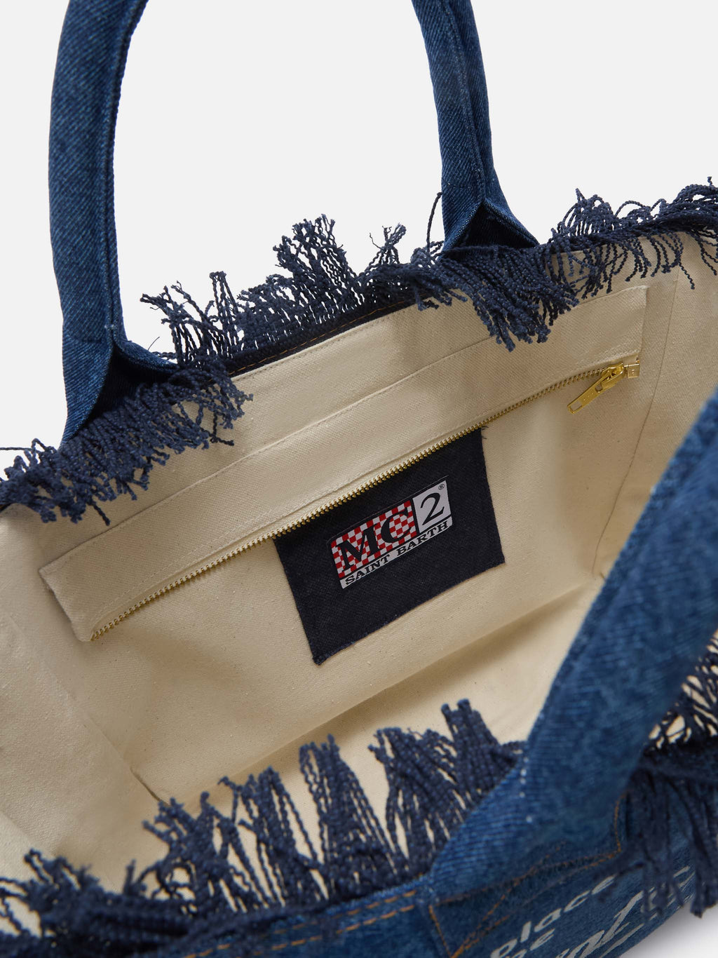 Bolso Vanity de talla regular en denim lavado oscuro