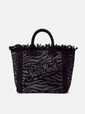 Neceser Vanity de tamaño regular en lona con estampado animal y strass