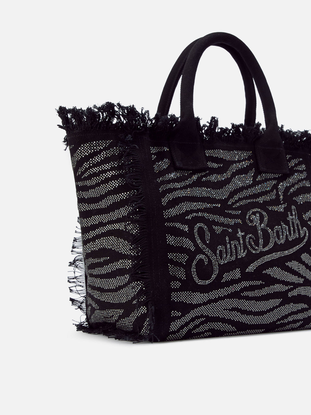 Neceser Vanity de tamaño regular en lona con estampado animal y strass