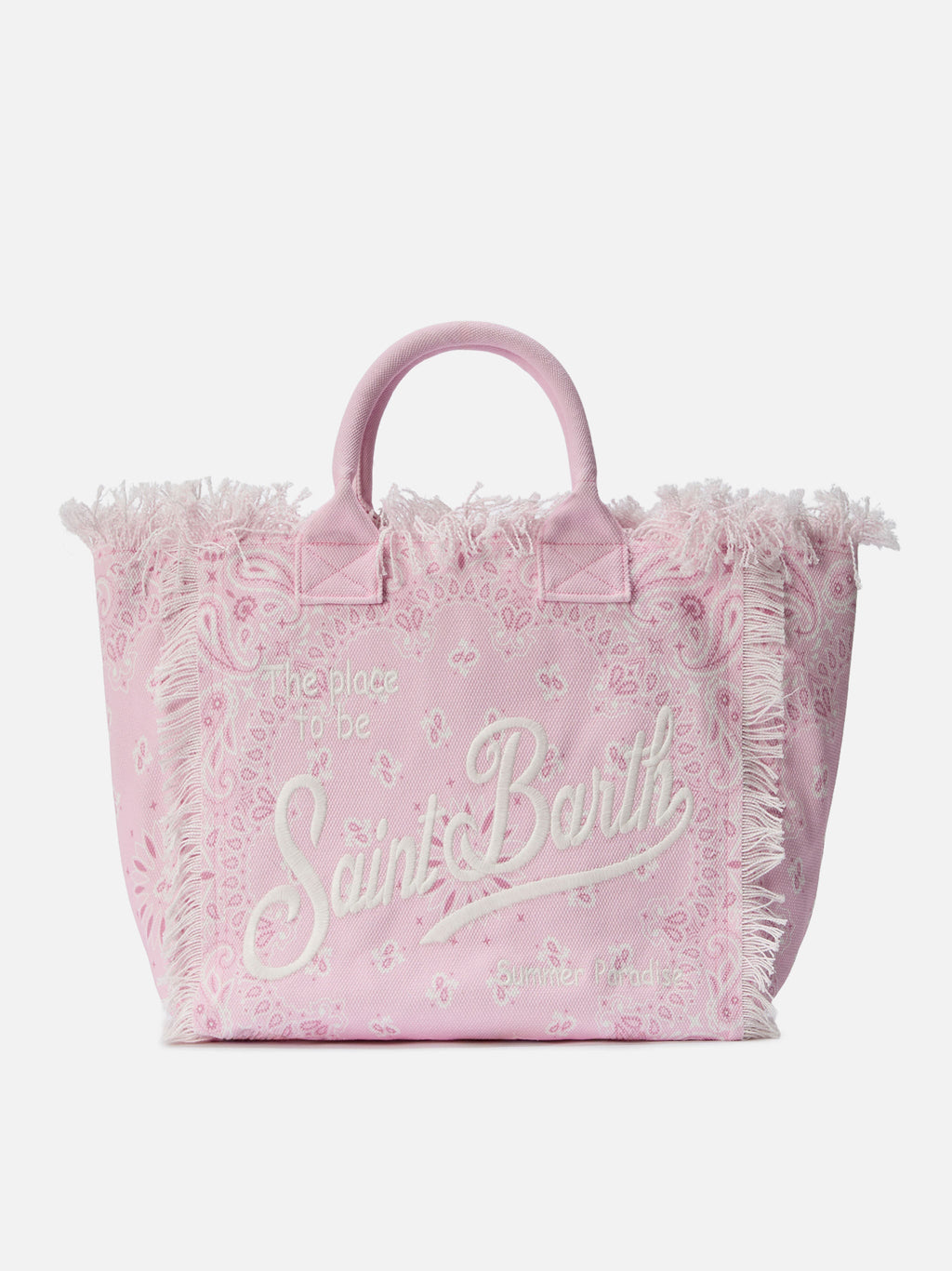 Bolso Vanity regular en lona rosa con estampado bandana