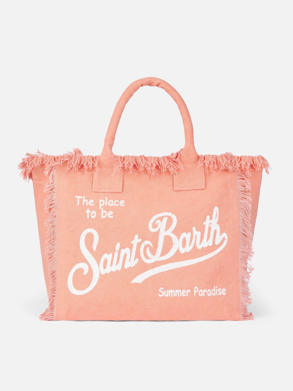 Bolso tote Vanity de tela de algodón color durazno