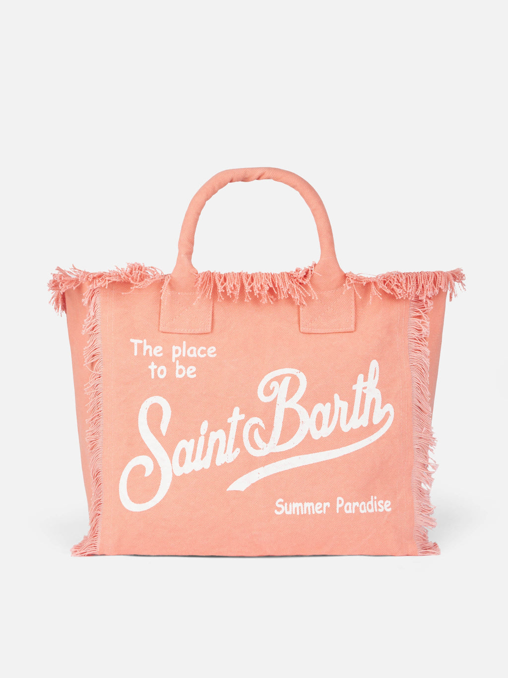 Bolso tote Vanity de tela de algodón color durazno