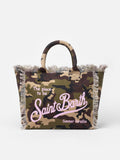 Bolso de hombro Vanity en lona de algodón con estampado camuflaje