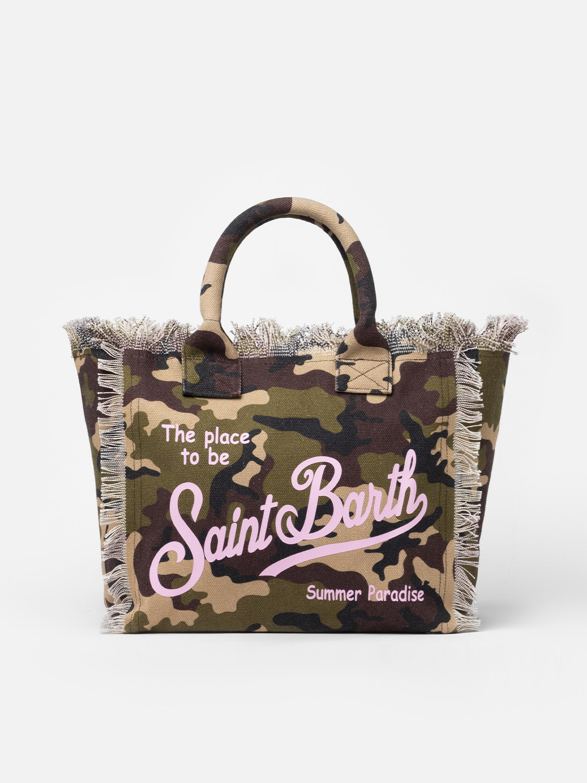 Bolso de hombro Vanity en lona de algodón con estampado camuflaje