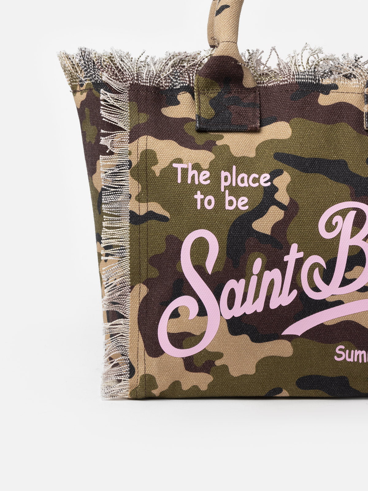Bolso de hombro Vanity en lona de algodón con estampado camuflaje