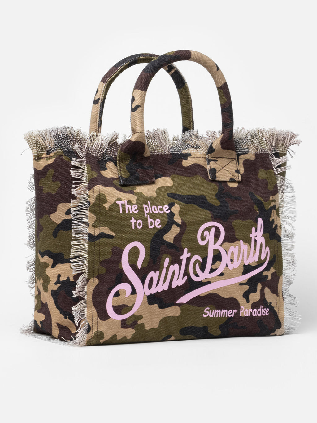 Bolso de hombro Vanity en lona de algodón con estampado camuflaje