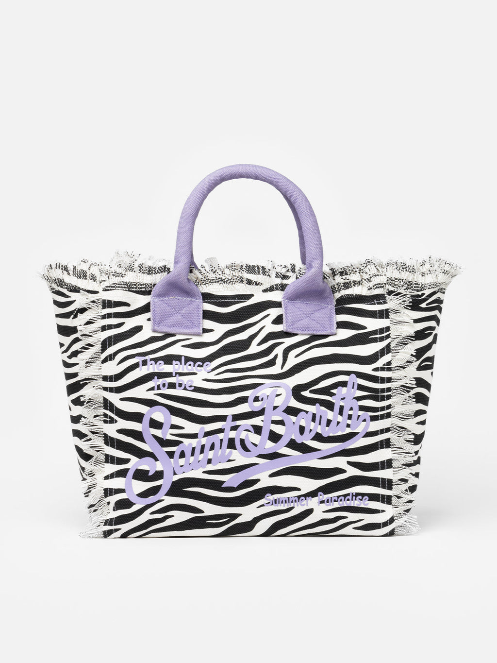 Bolso de hombro Vanity en lona de algodón con estampado de cebra