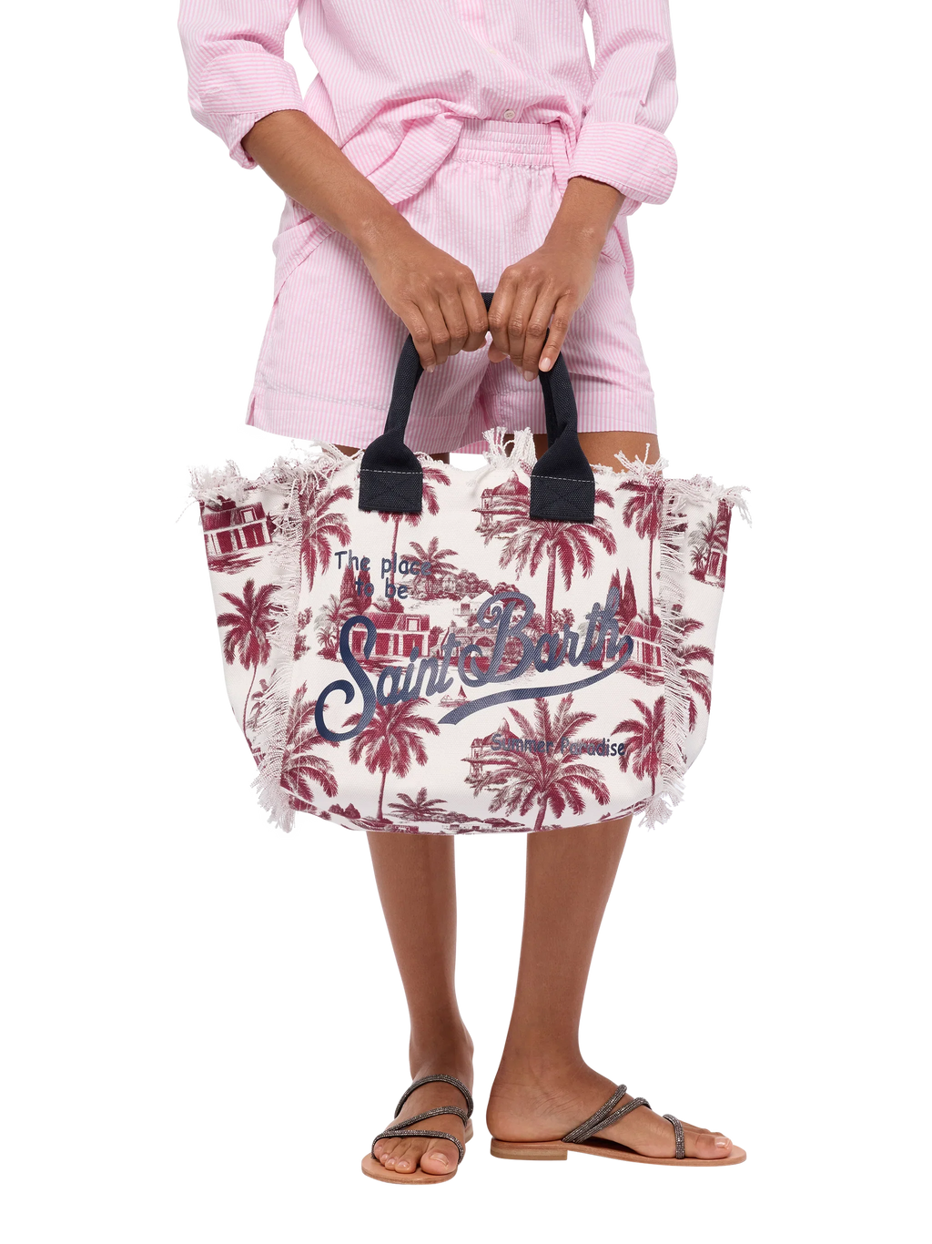 Bolso de hombro Vanity en lona de algodón con estampado toile de Jouy | DISEÑO CO-CREADO POR IA POR RICKDICK - IMPULSADO POR RED-EYE