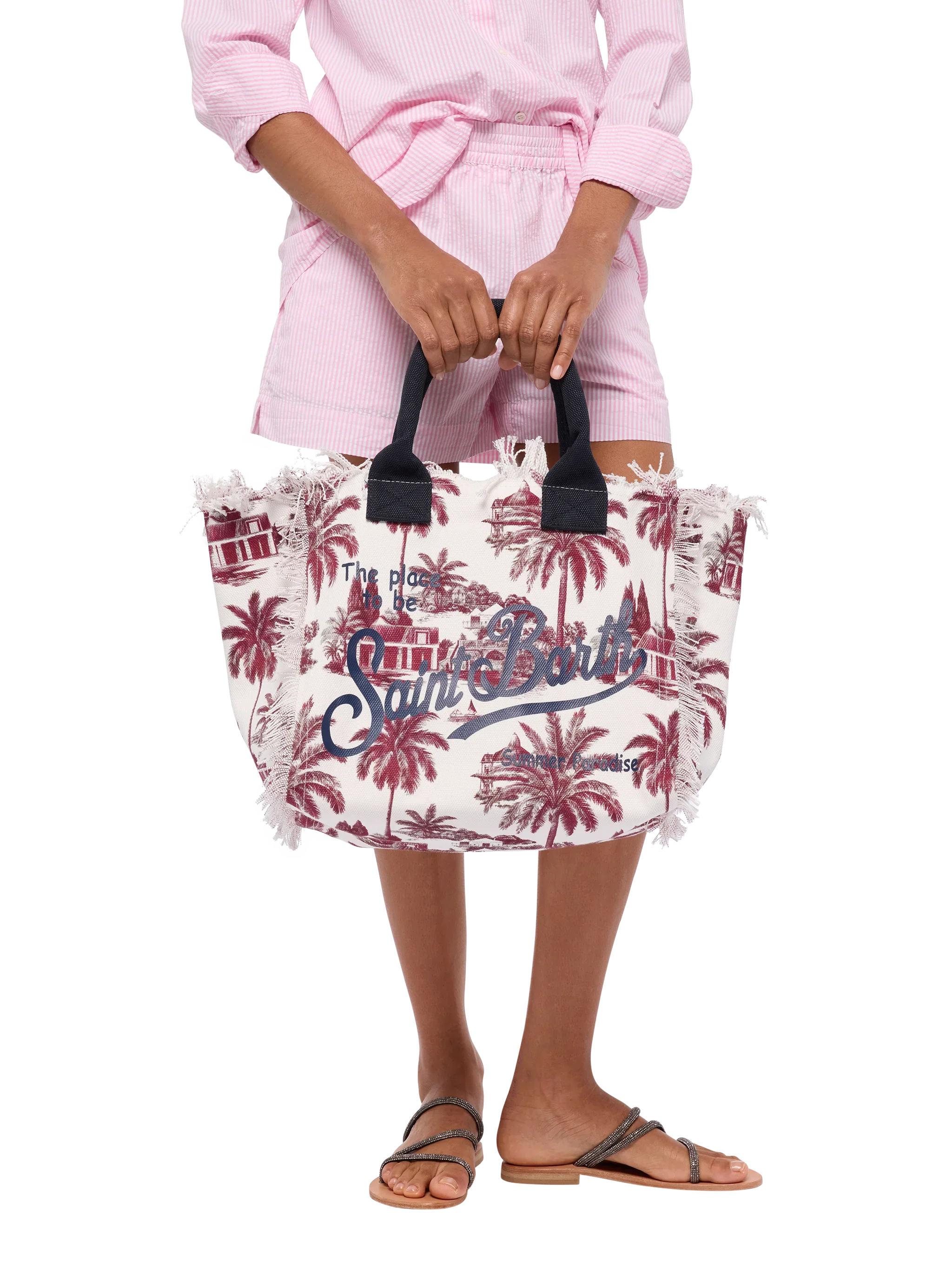 Bolso de hombro Vanity en lona de algodón con estampado toile de Jouy | DISEÑO CO-CREADO POR IA POR RICKDICK - IMPULSADO POR RED-EYE