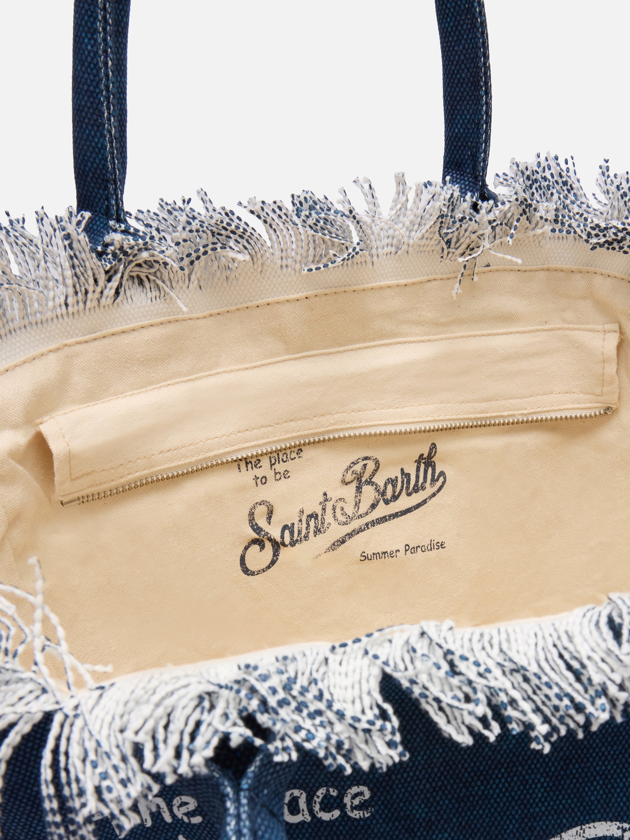 Bolso de hombro Vanity en lona de algodón índigo