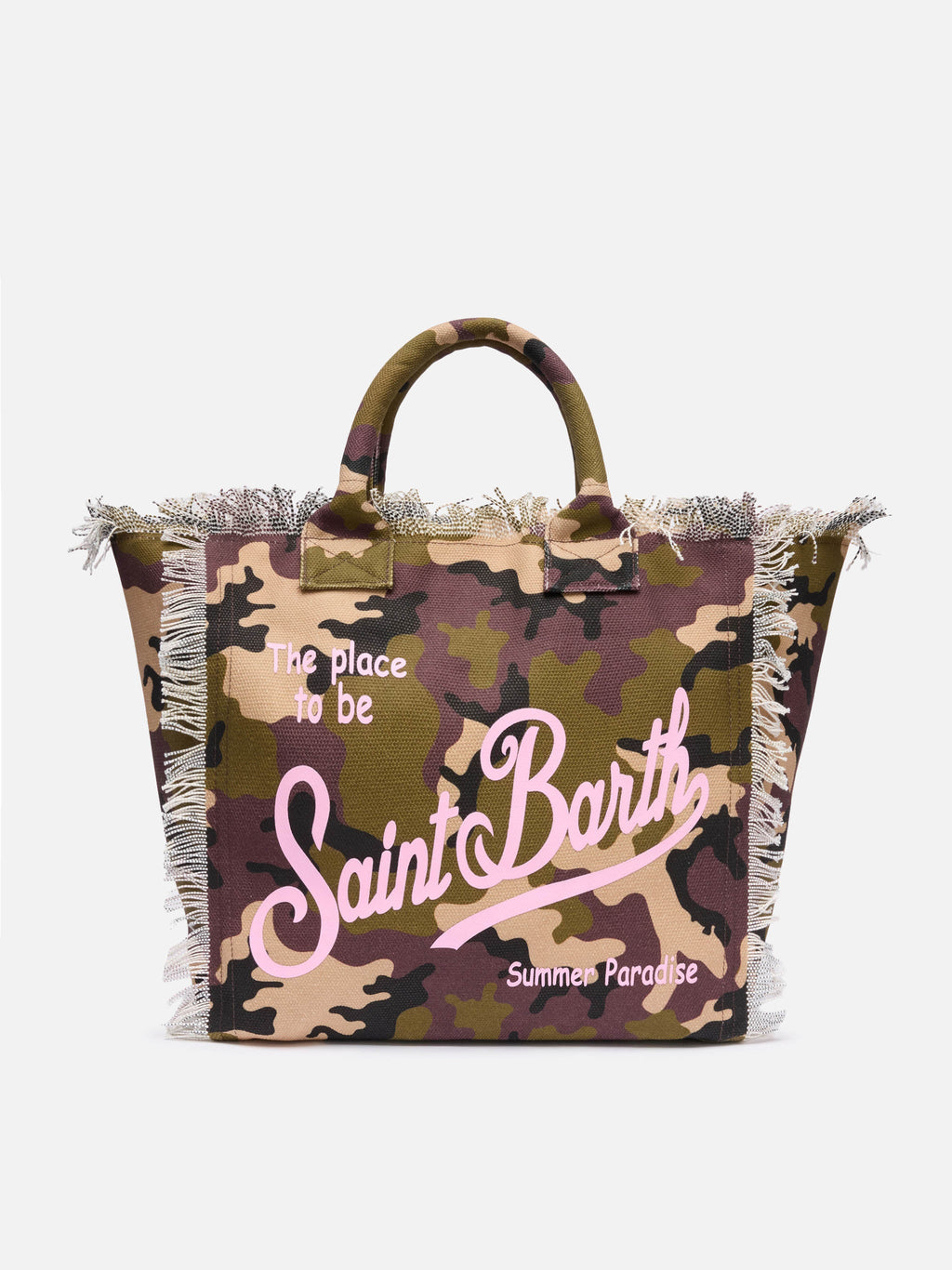 Bolso de hombro Vanity en lona de algodón con estampado camuflaje