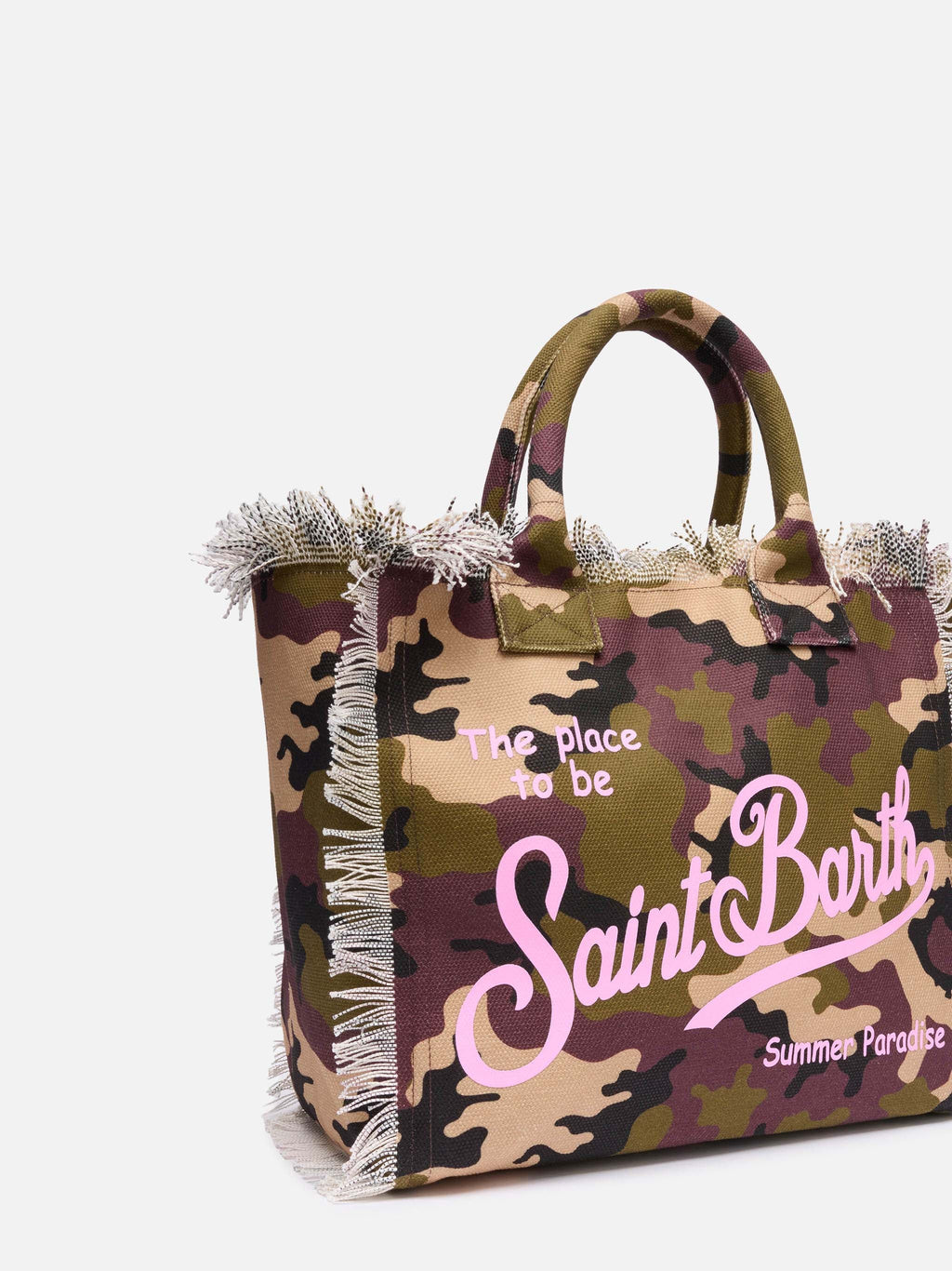 Bolso de hombro Vanity en lona de algodón con estampado camuflaje