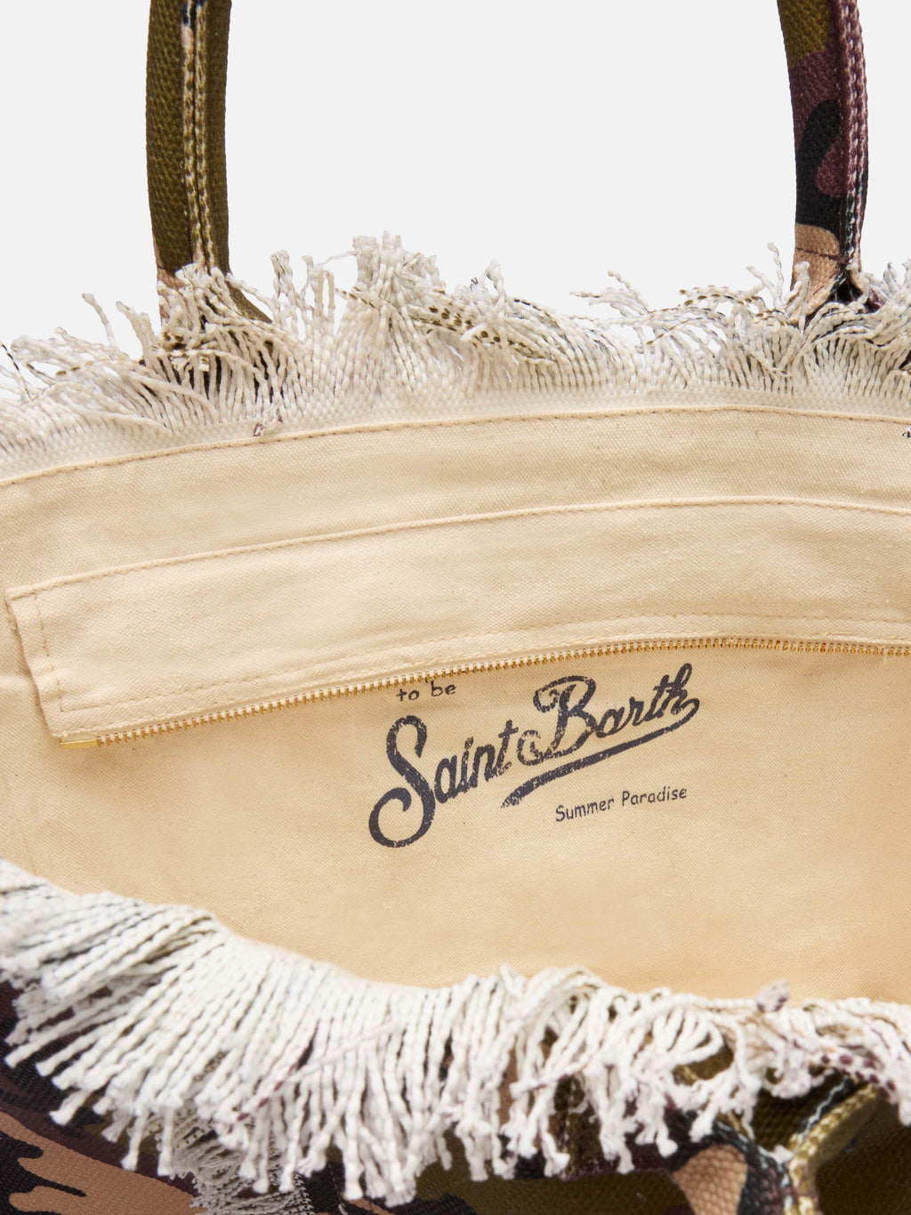 Bolso de hombro Vanity en lona de algodón con estampado camuflaje