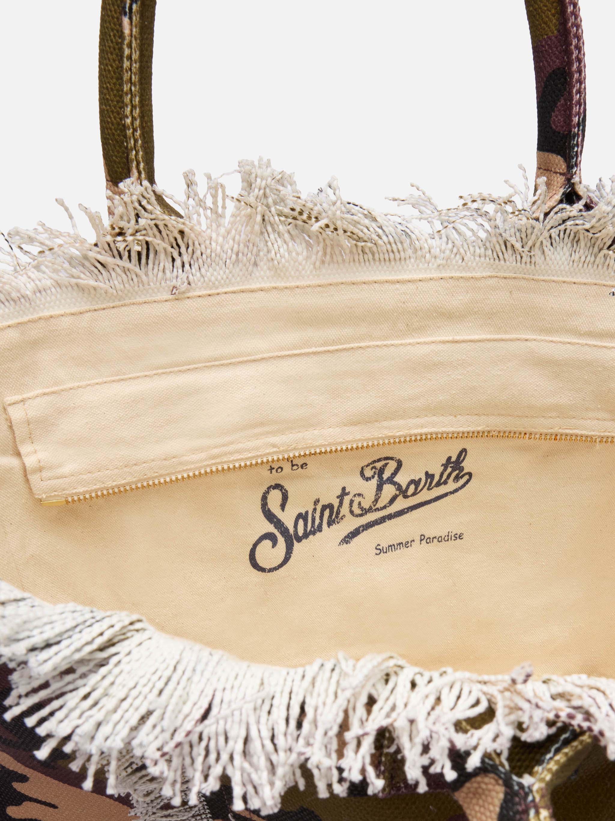 Bolso de hombro Vanity en lona de algodón con estampado camuflaje